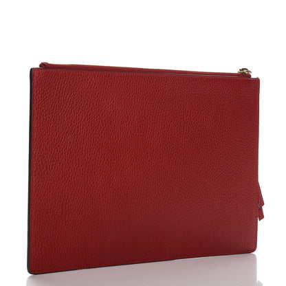 Gucci Pebbled Calfskin Kingsnake Print Clutch Red 3 of 9