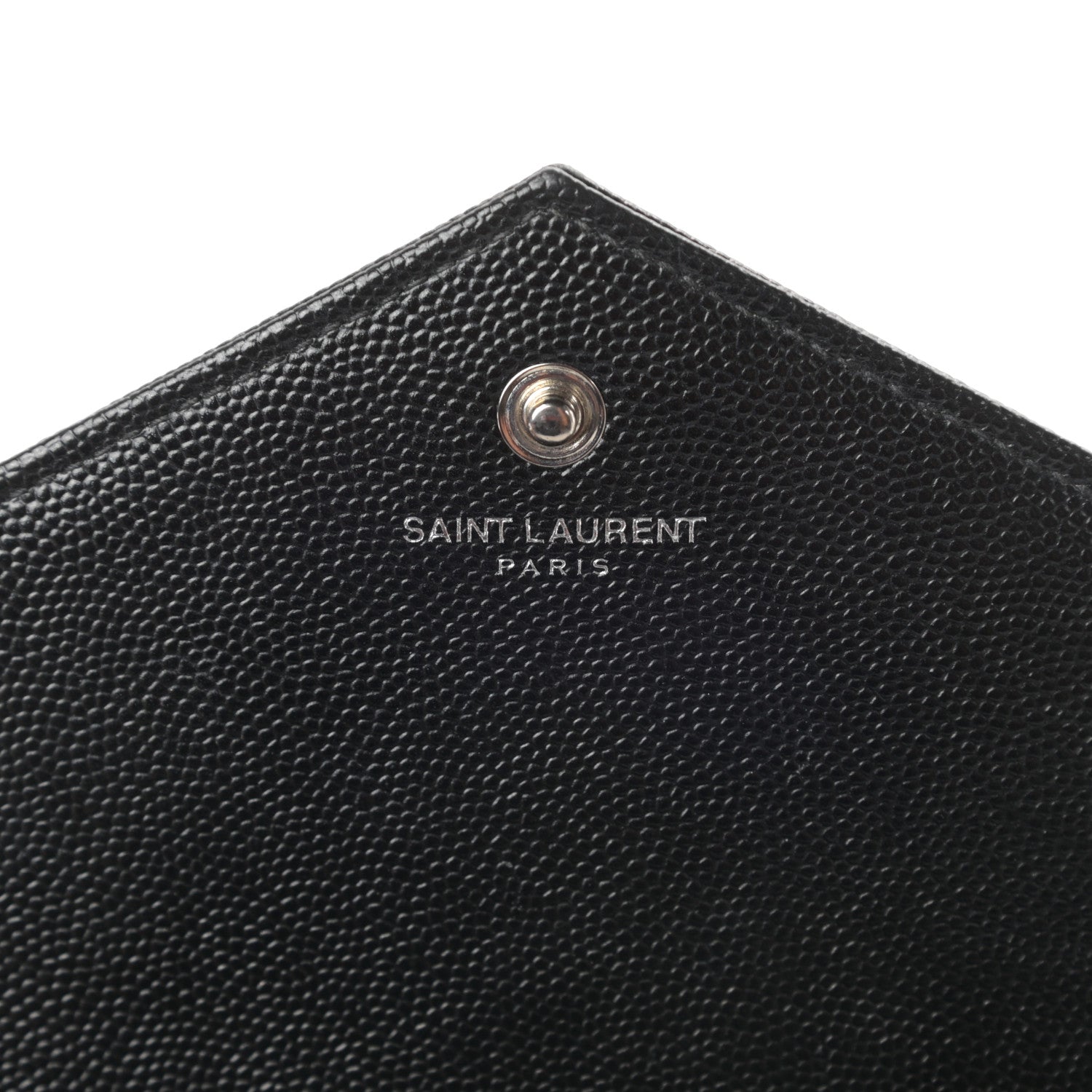 Saint Laurent Grain De Poudre Matelasse Chevron Monogram Chain Wallet Black 6 of 10