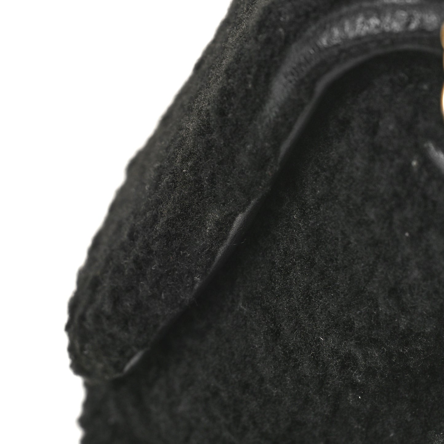 Shearling Lambskin Medium Coco Handle Flap Black