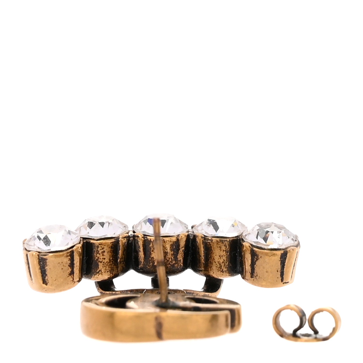 Gucci Crystal Single GG Earring Gold 3 of 5