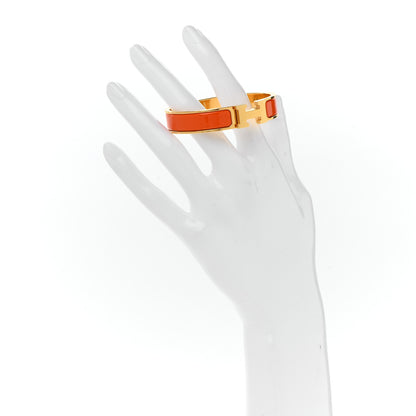 Hermes Enamel Narrow Clic Clac H Bracelet PM Orange 2 of 5