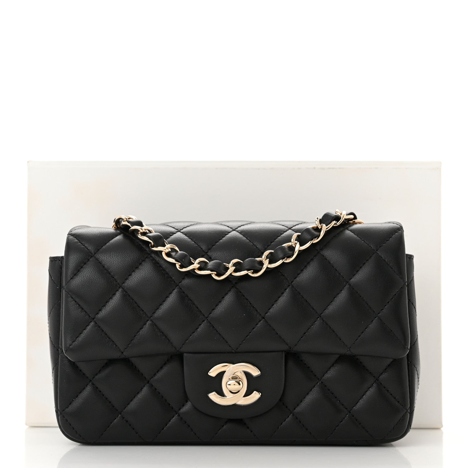 Chanel Lambskin Quilted Mini Rectangular Flap Black 11 of 11