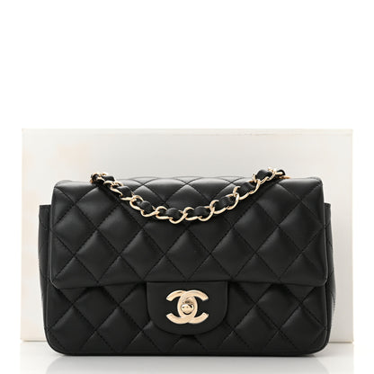 Chanel Lambskin Quilted Mini Rectangular Flap Black 11 of 11