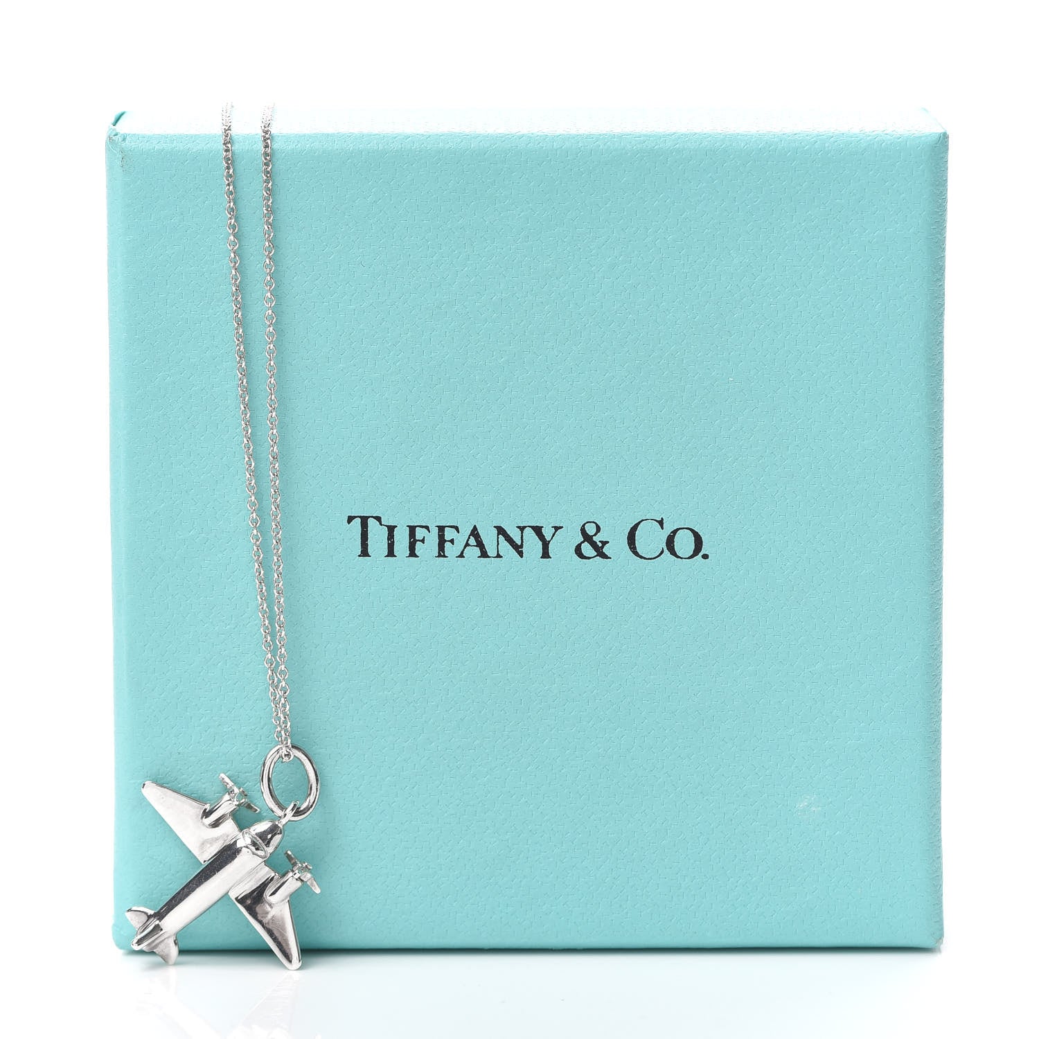 Tiffany Sterling Silver Airplane Pendant Necklace 6 of 6