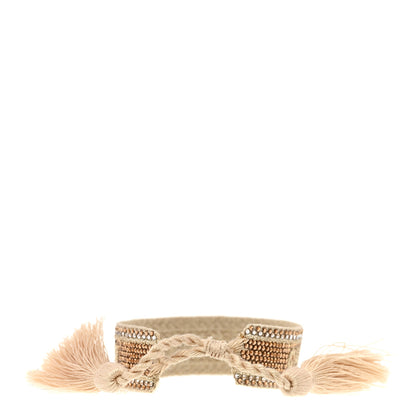 Christian Dior Woven Cotton Crystal Embroidered J'Adior Friendship Bracelet Gold 3 of 3