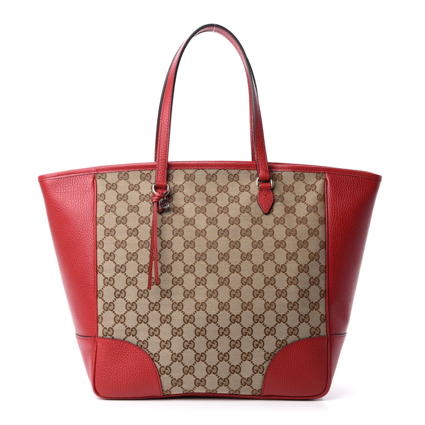 Monogram Bree Zippered Tote Beige Red