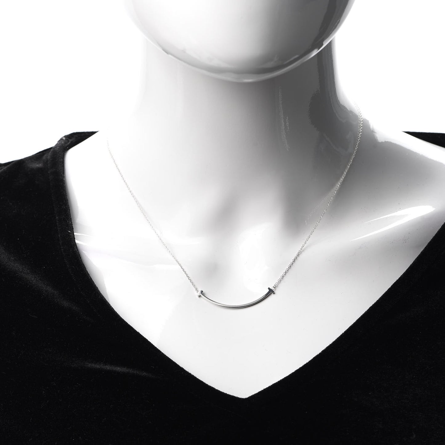 Sterling Silver Small T Smile Pendant Necklace