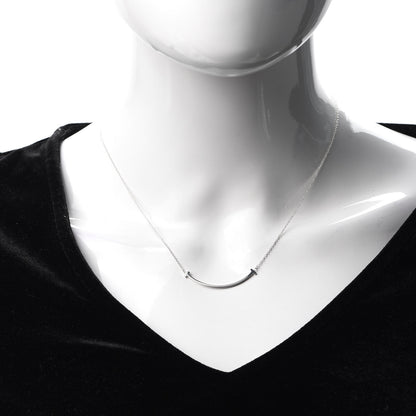Tiffany Sterling Silver Small T Smile Pendant Necklace 2 of 6