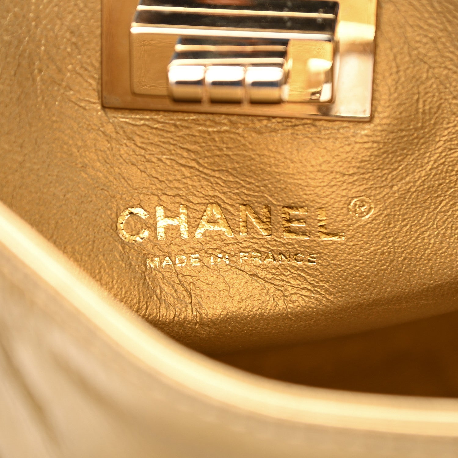 Chanel Metallic Patent Mademoiselle Lock Convertible Wrist Clutch Bag Gold 8 of 11