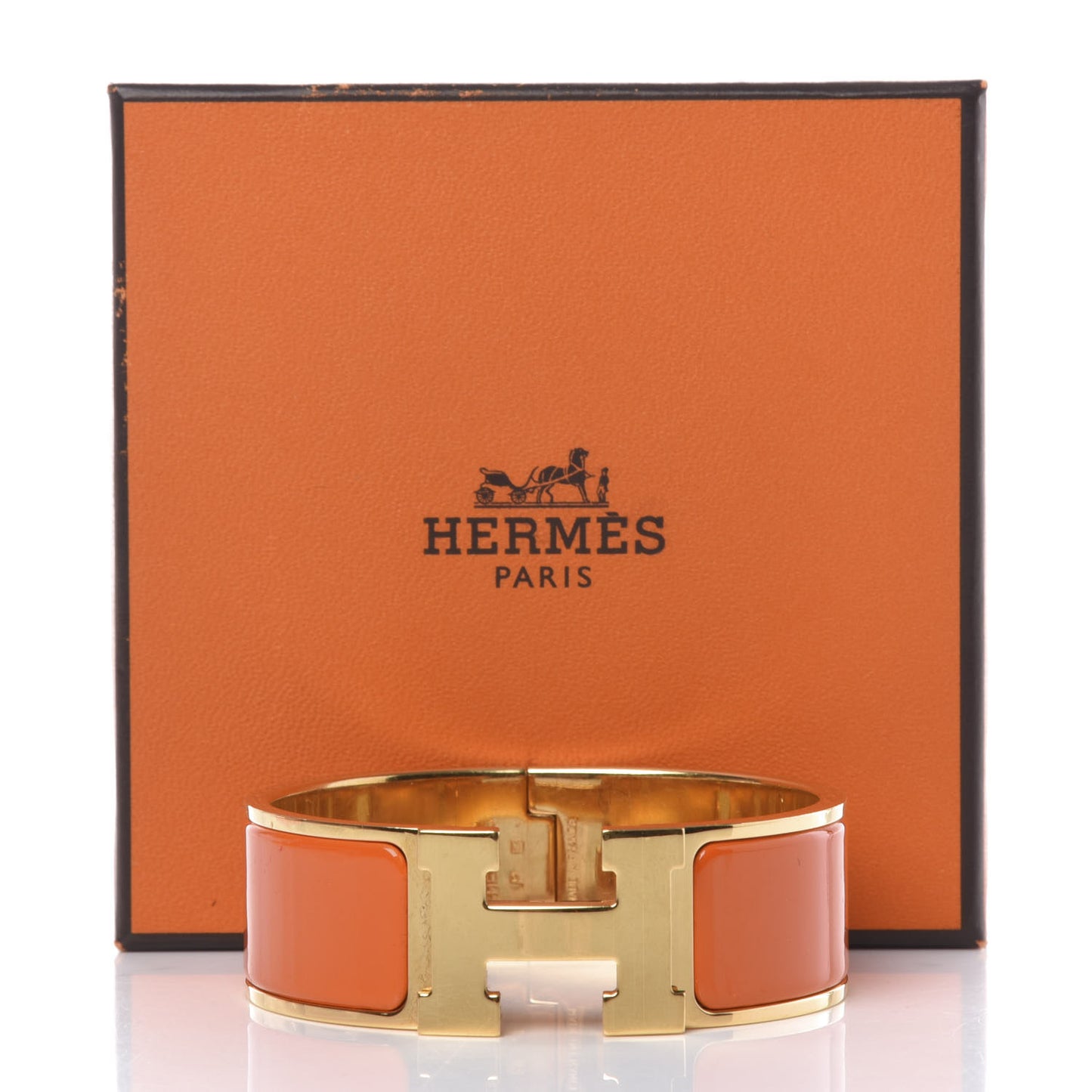Enamel Wide Clic Clac H Bracelet PM Orange