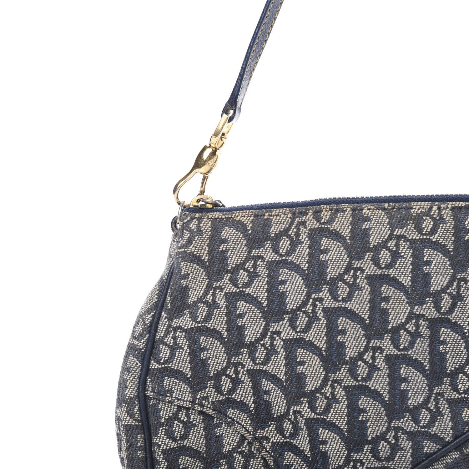 Christian Dior Monogram Mini Saddle Pochette Navy 7 of 13