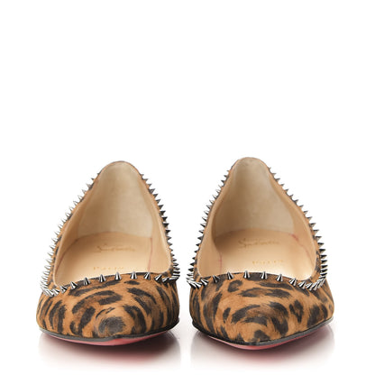 Christian Louboutin Veau Velours Anjalina Flats 40 Leo Gun Metal 2 of 8