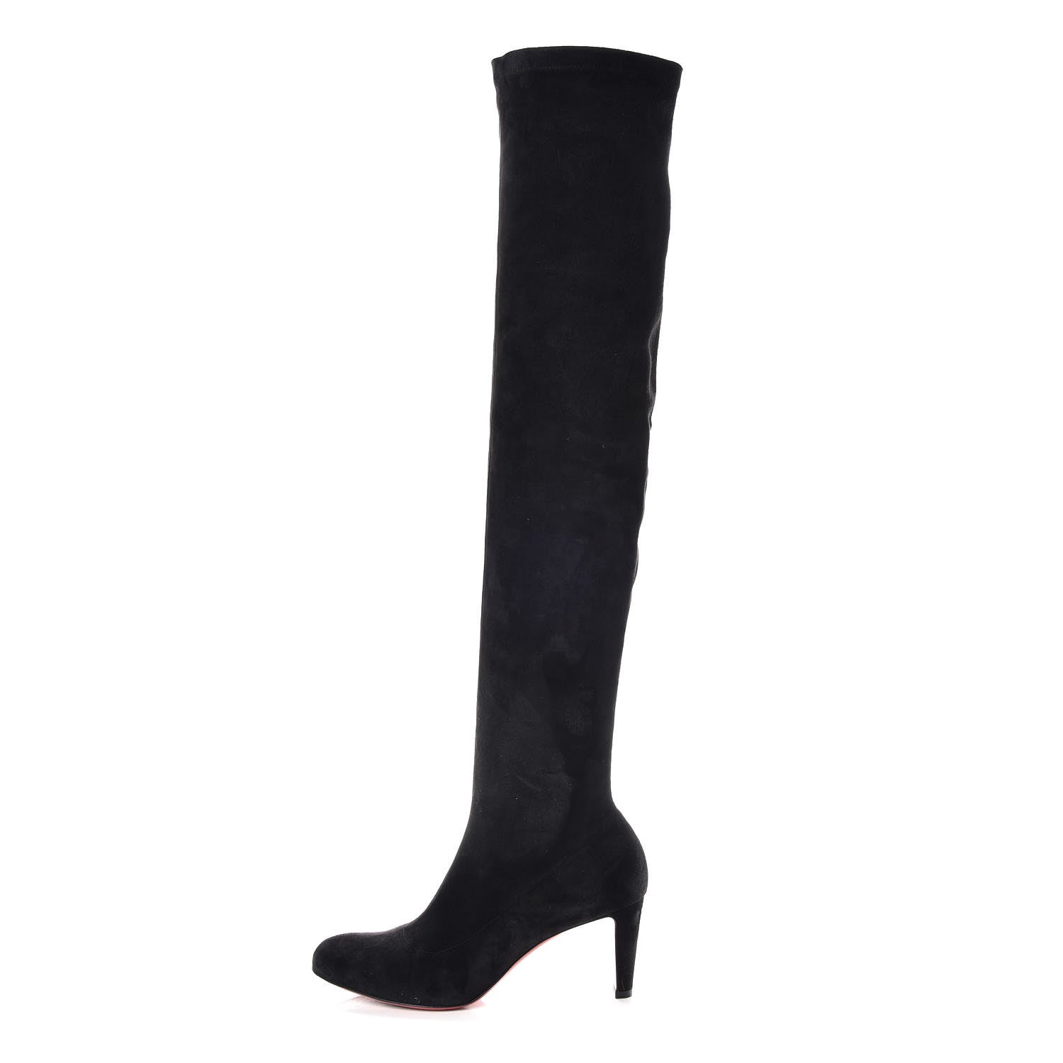 Christian Louboutin Veau Velours Alta Top 70 Over The Knee Boots 39 Black 1 of 15