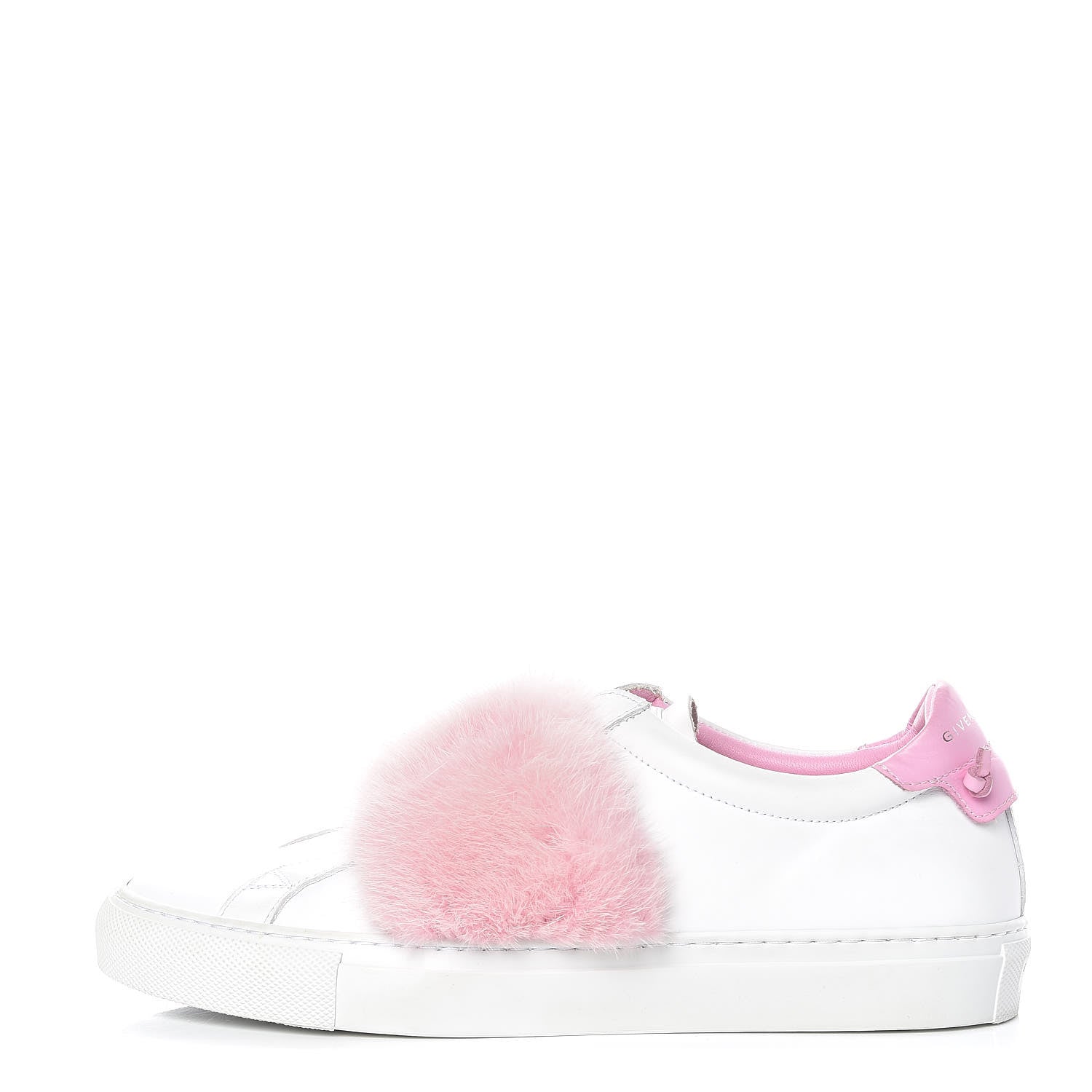 Givenchy Calfskin Mink Fur Womens Urban Street Sneakers 39 White Rose 1 of 11