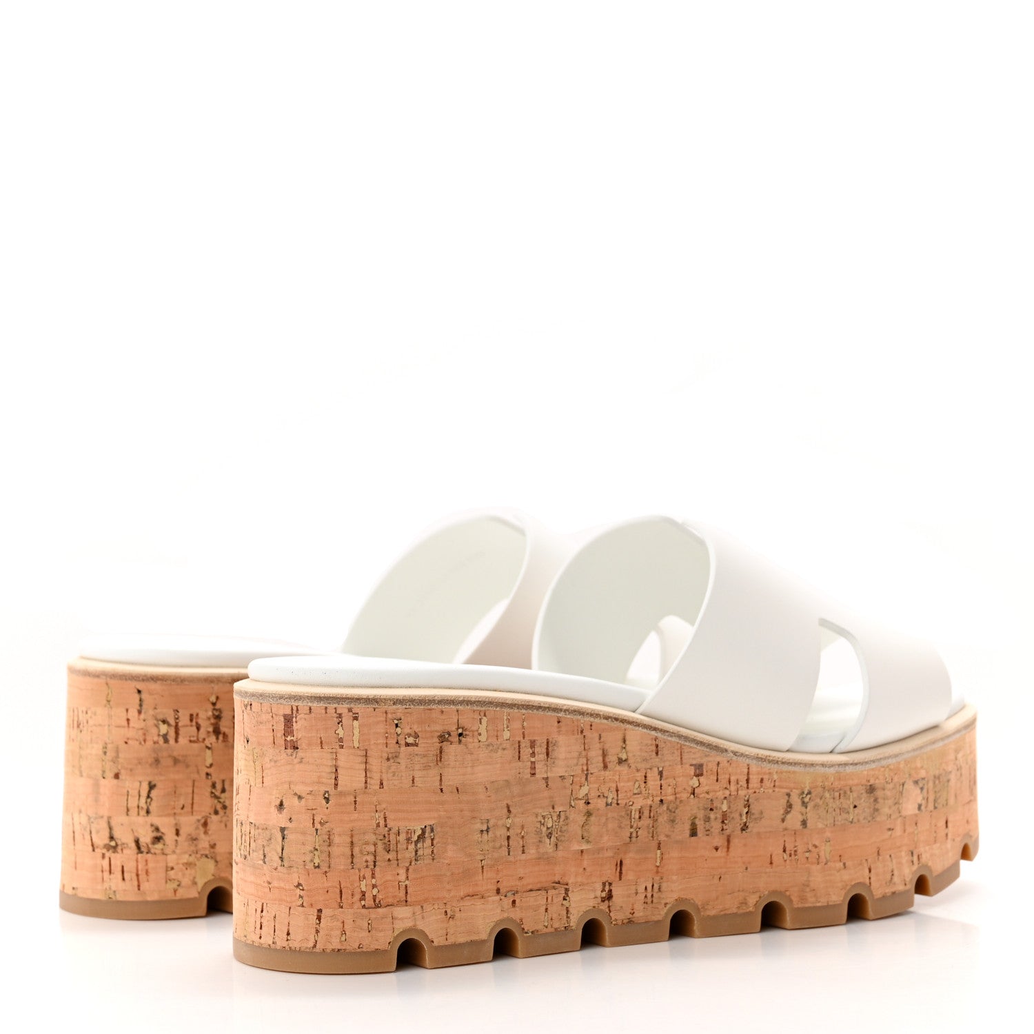 Hermes Calfskin Cork Eze 30 Sandals 36 White 4 of 11