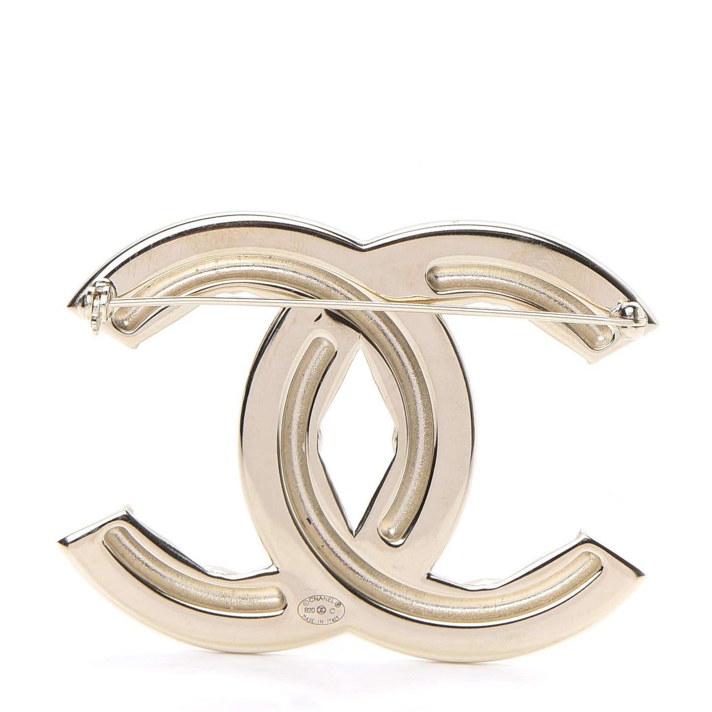 Baguette Crystal Quilted Vintage Allure CC Brooch Gold