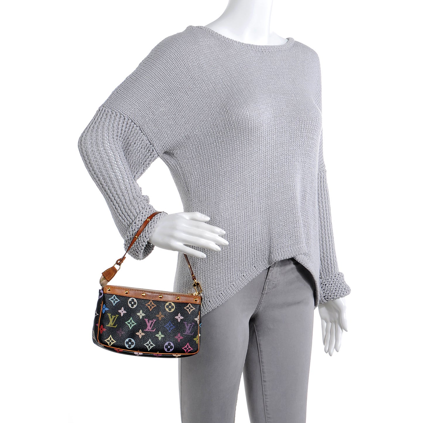 Monogram Multicolor Pochette Accessories Black