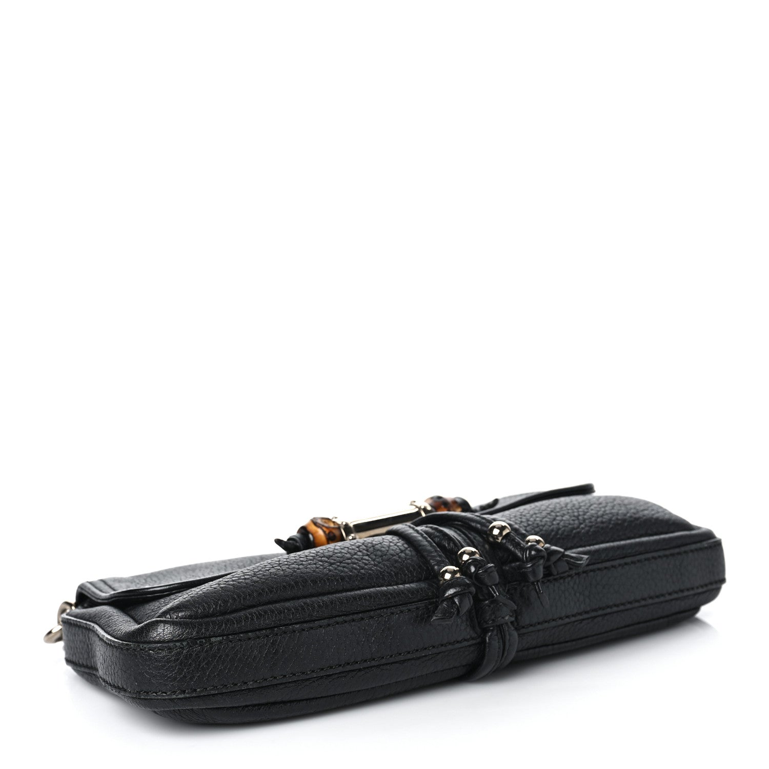 Gucci Calfskin Bamboo Croisette Evening Bag Black 4 of 10