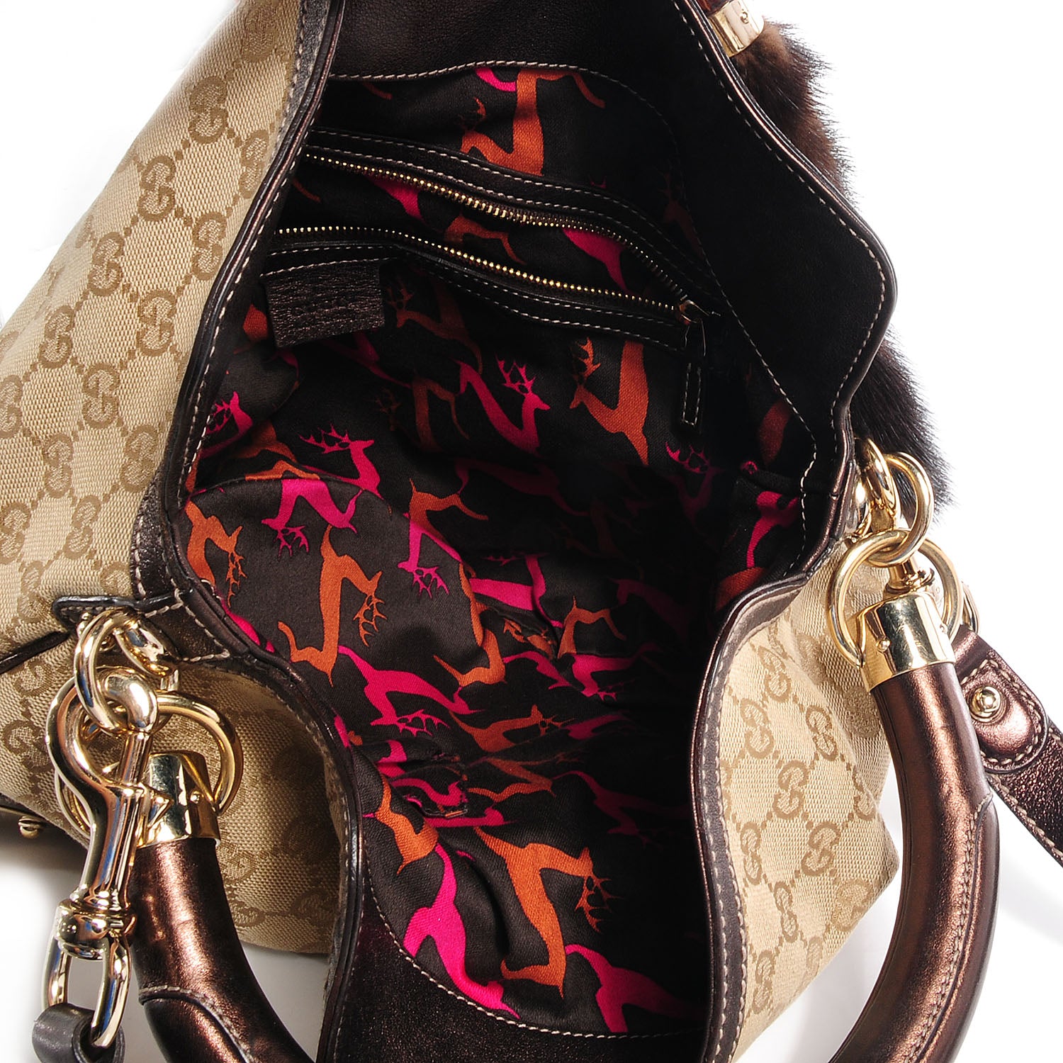 Gucci Monogram Mink Indy Small Top Handle Bag Metallic 5 of 7