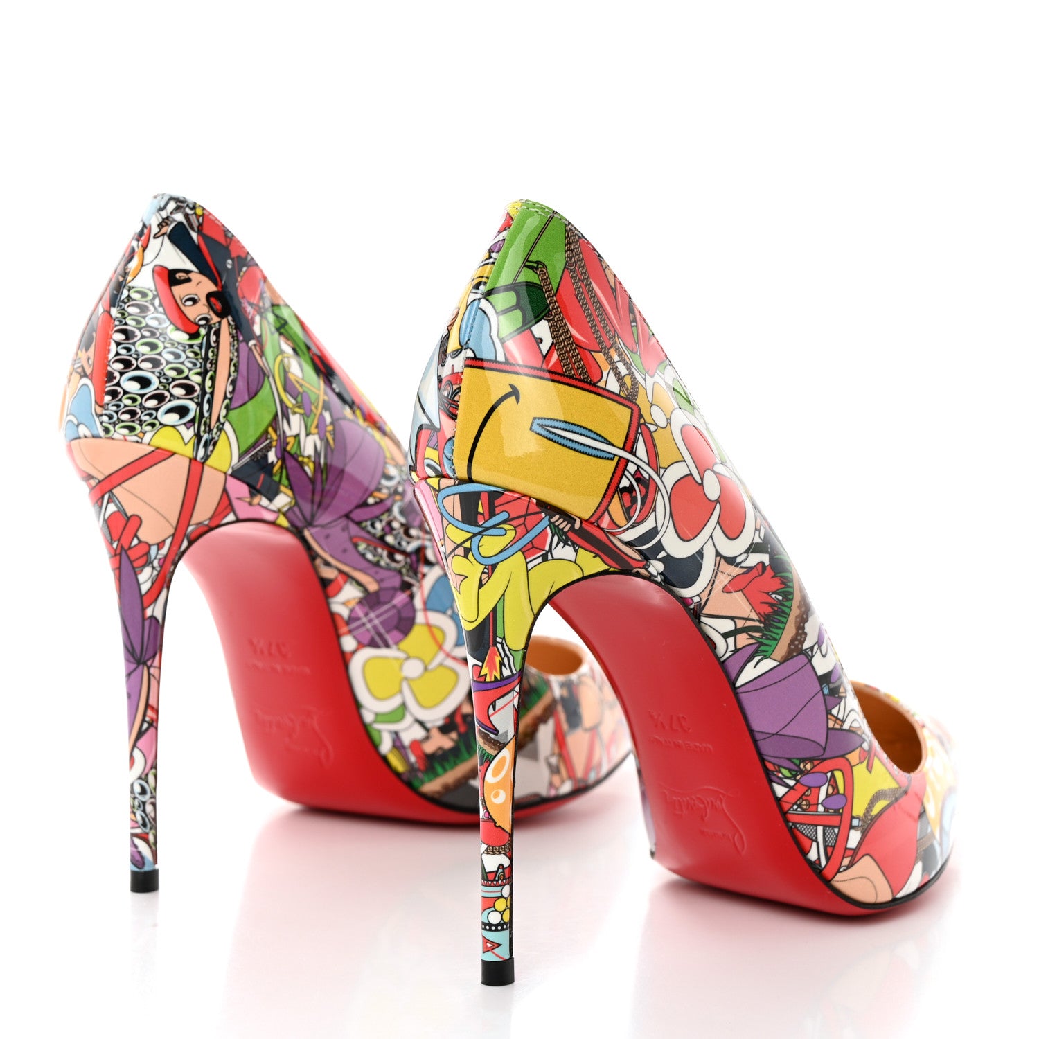 Christian Louboutin Patent Pigalle Follies 100 Pumps 37.5 Multicolor 4 of 7