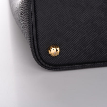 Prada Saffiano Cuir Large Double Bag Black Fuoco 20 of 20