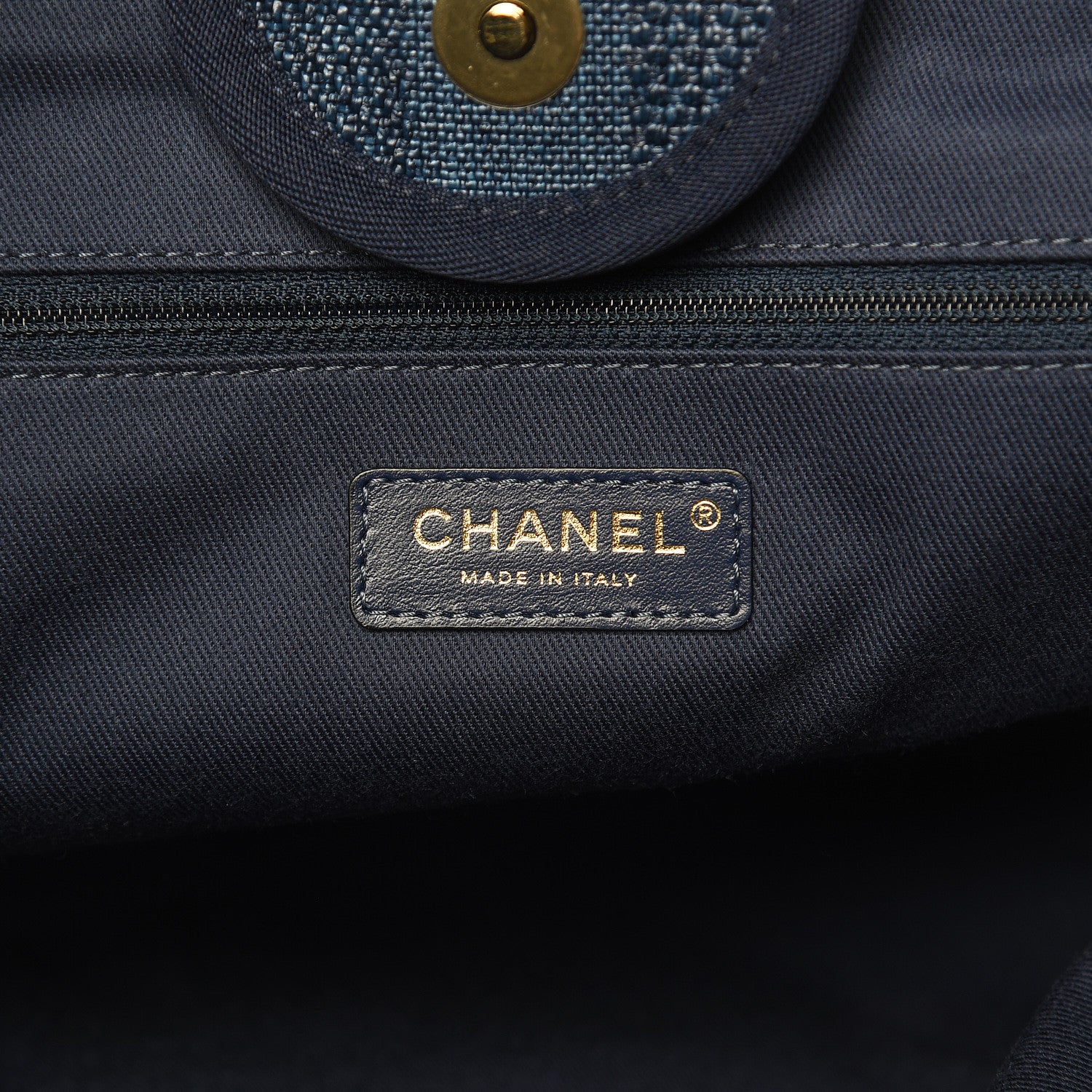 Chanel Woven Straw Raffia Striped Large Deauville Tote Navy Blue 6 of 11