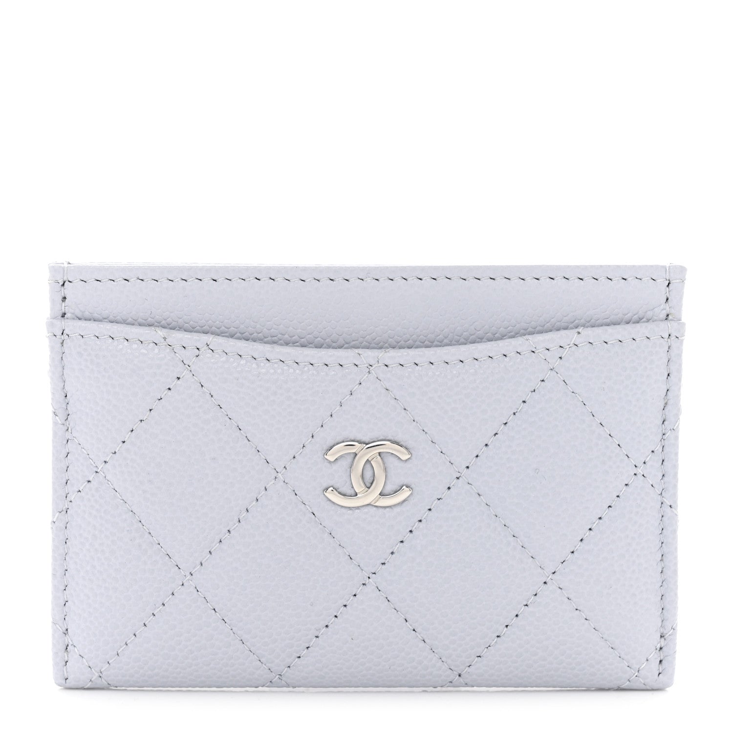 Chanel Caviar Quilted Card Holder Light Grey 1 of 8