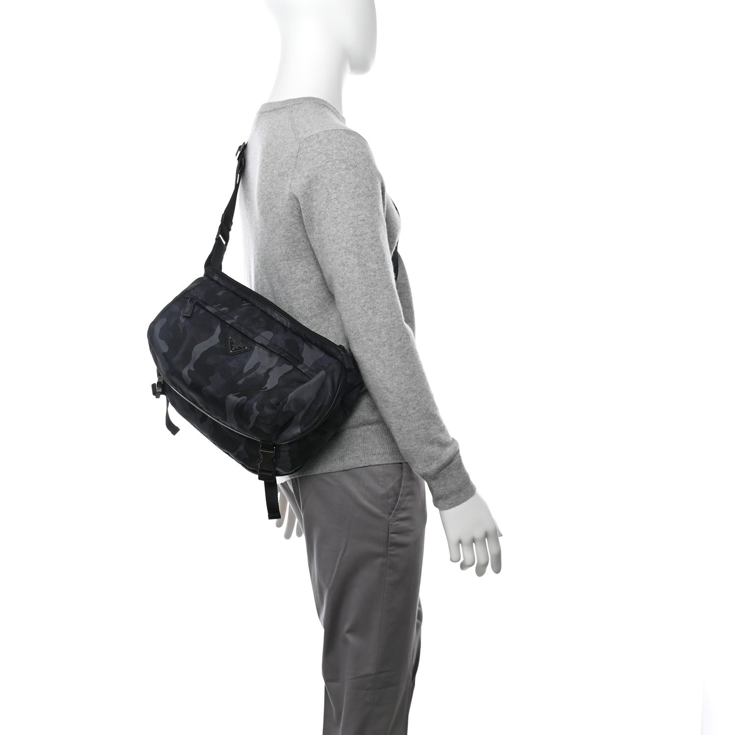 Tessuto Nylon Camouflage Belt Bag Fumo
