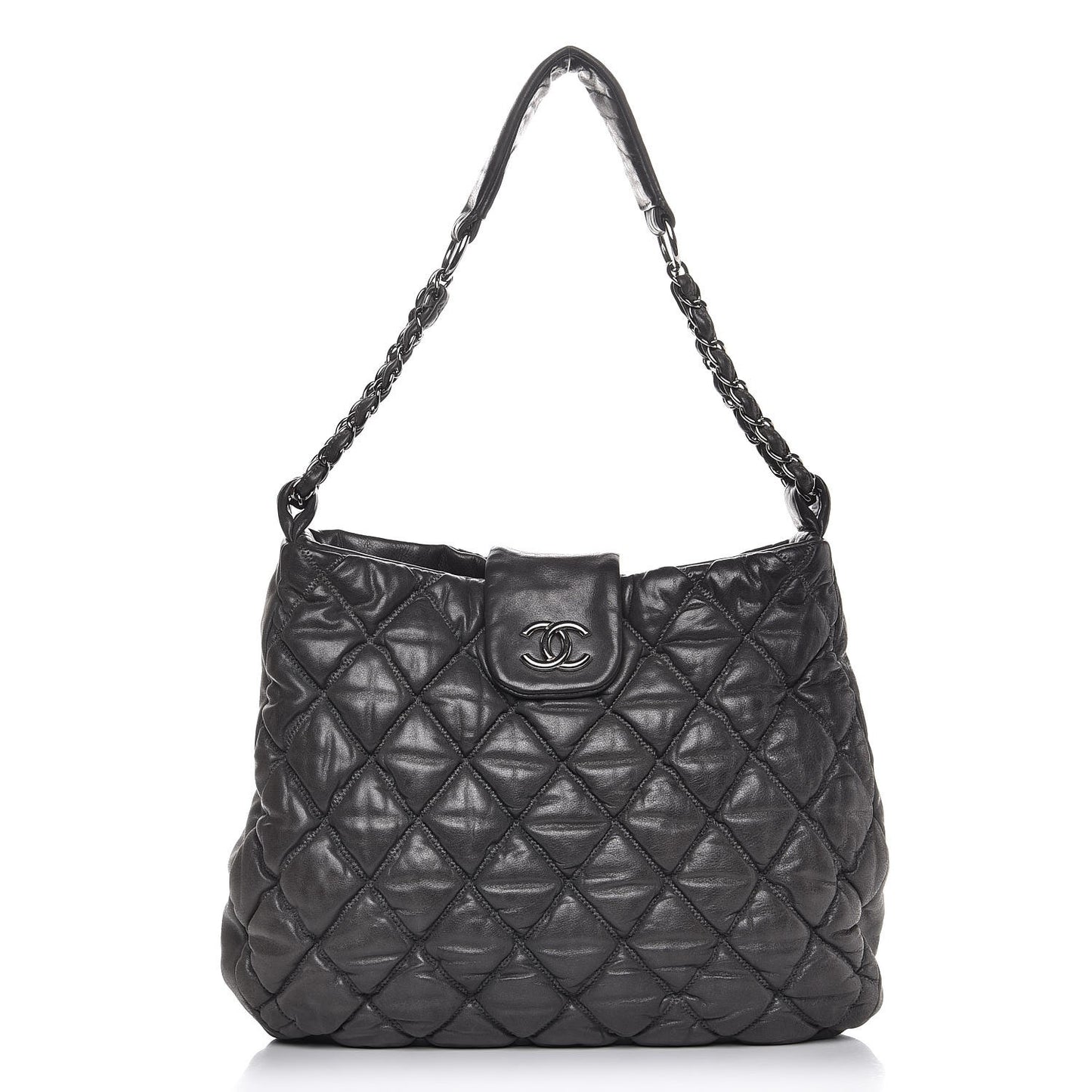 Calfskin Bubble Quilt Hobo Grey