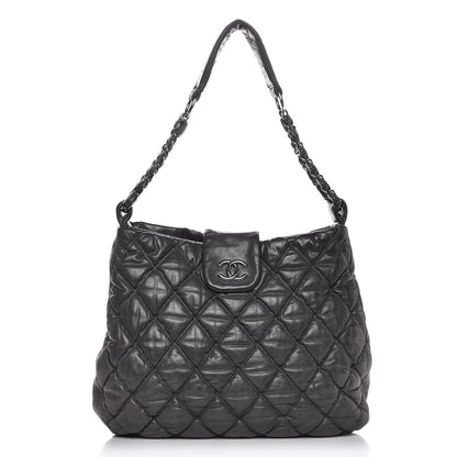Chanel Calfskin Bubble Quilt Hobo Grey 1 of 7