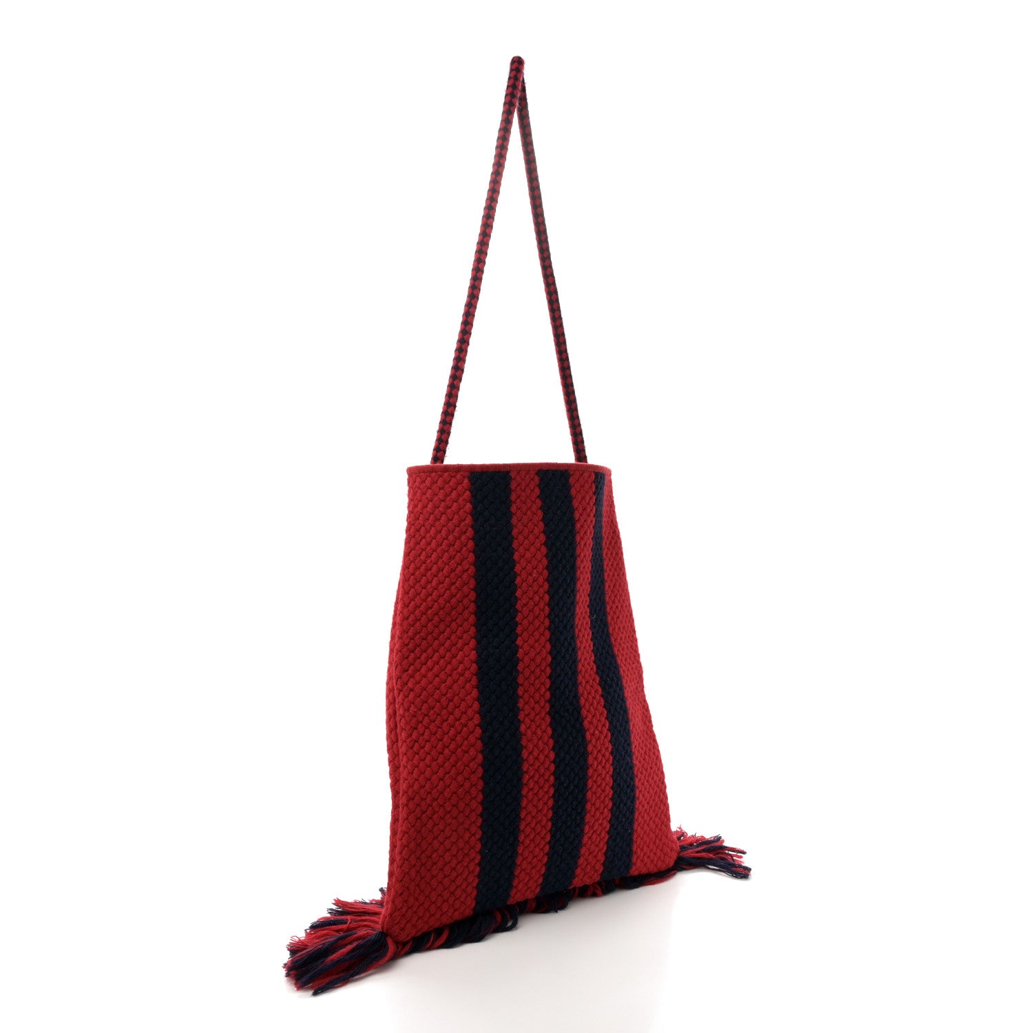 Gucci x Adidas Crochet Fringe Messenger Bag Hibiscus Red 3 of 10
