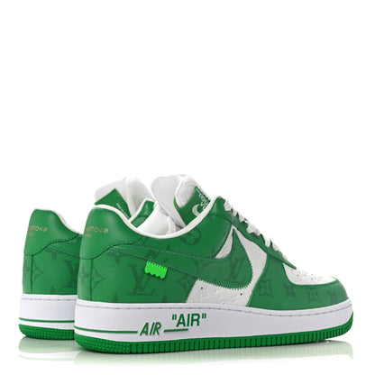 Louis Vuitton X NIKE AIR FORCE 1 Calfskin Monogram Mens Low Top Sneakers 8.5 Green 4 of 14