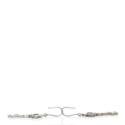 Saint Laurent Metal Monogram Palm Earrings Silver 4 of 4