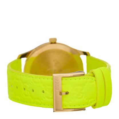 Gucci Stainless Steel Calfskin 38mm G-Timeless Quartz Watch Neon Green 3 of 4