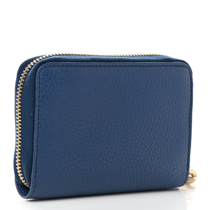 Gucci Pebbled Calfskin Small Soho Zip Around Wallet Blue 3 of 7
