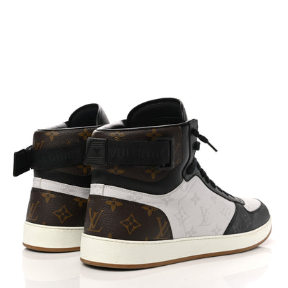 Louis Vuitton Calfskin Monogram Mens Rivoli High Top Sneakers 11 Black 4 of 9