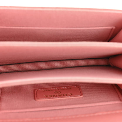 Chanel Lambskin Quilted Top Handle Flap Clutch With Chain Pink 5 of 13