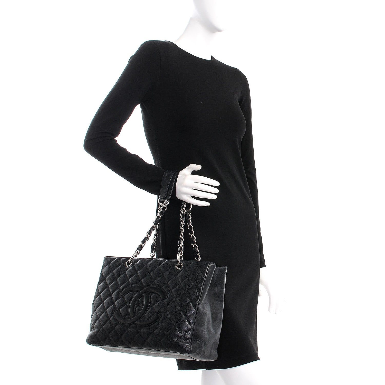 Chanel Caviar Quilted Grand Shopping Tote GST Black 2 of 7