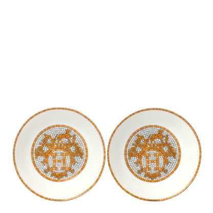 Hermes Porcelain Mosaique au 24 Rice Bowl Set of 2 1 of 7