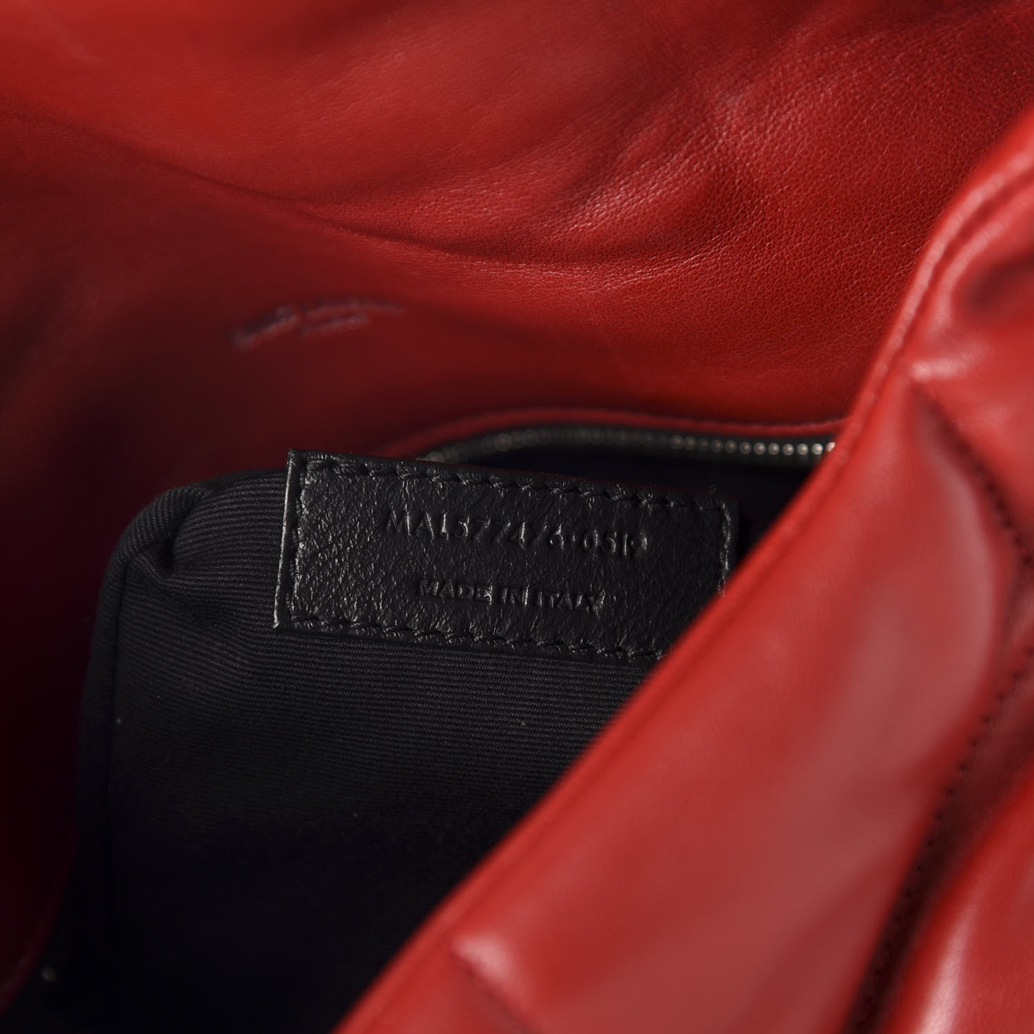 Saint Laurent Lambskin Quilted Small Loulou Puffer Monogram Chain Satchel Red 10 of 11