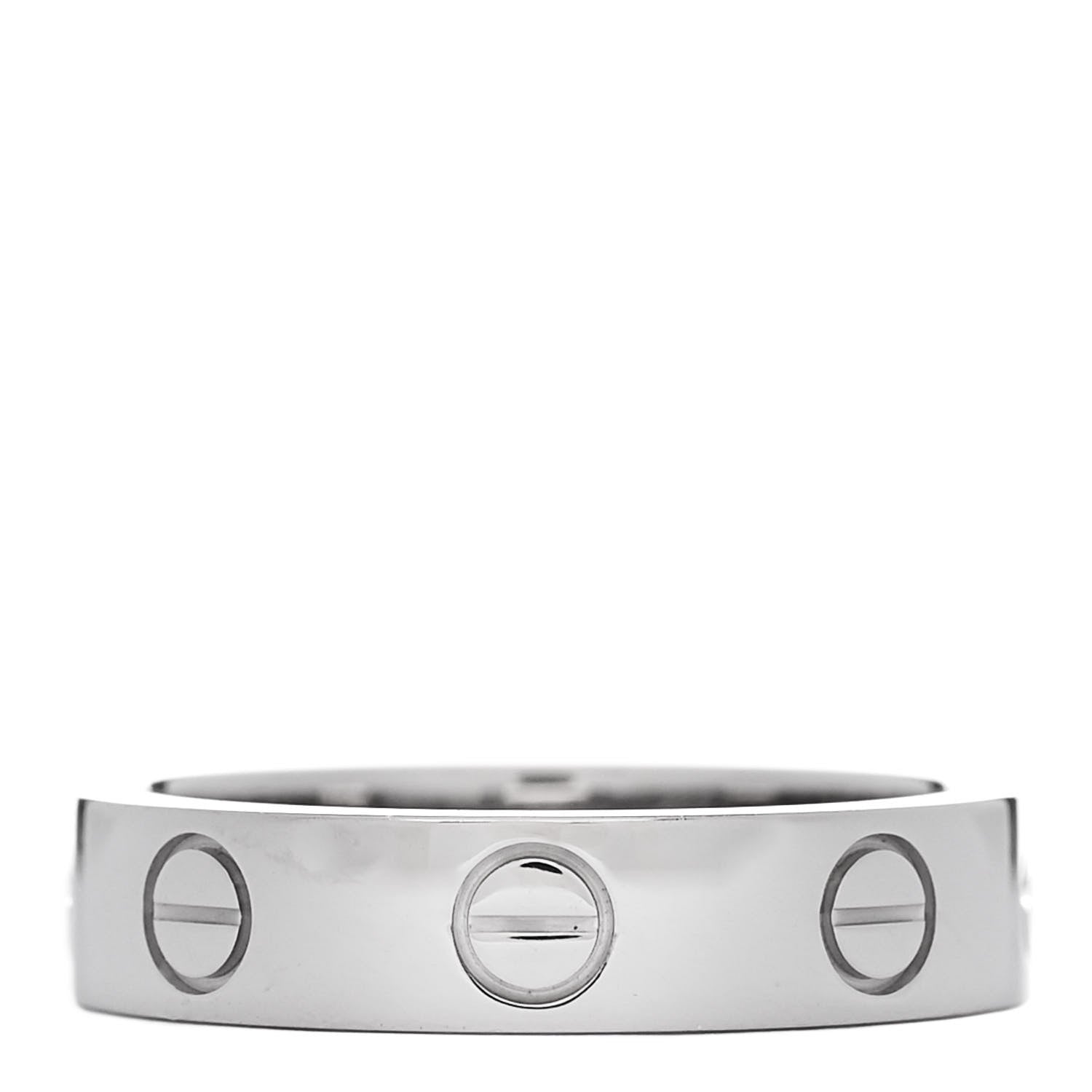 Cartier 18K White Gold Diamond 4mm LOVE Wedding Band Ring 46 3.75 3 of 4