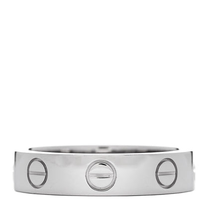Cartier 18K White Gold Diamond 4mm LOVE Wedding Band Ring 46 3.75 3 of 4