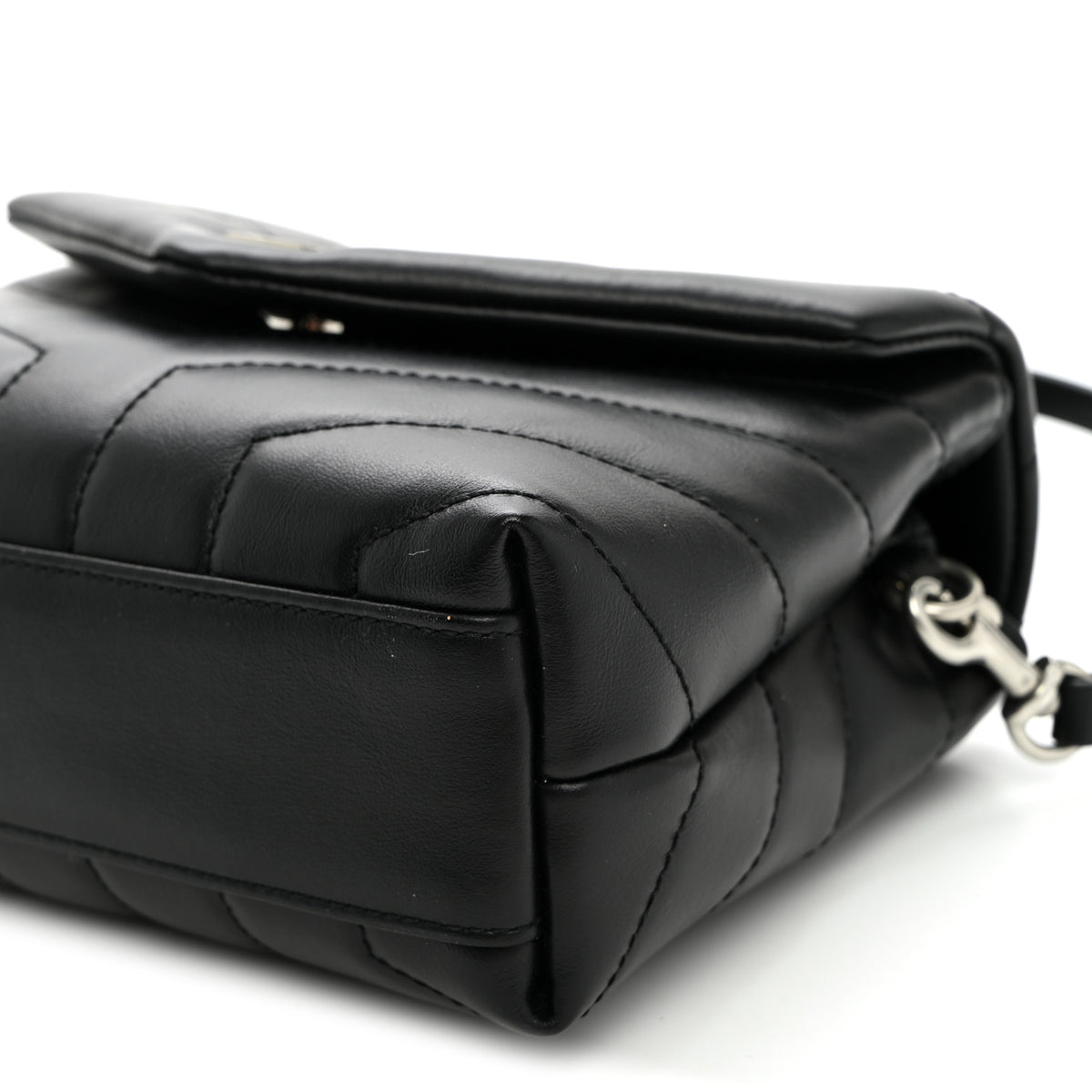 Saint Laurent Calfskin Y Quilted Monogram Toy Loulou Crossbody Bag Black 10 of 10
