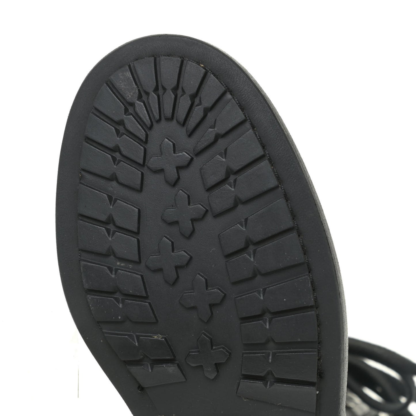 Calfskin Quilted Lace Up Combat Boots 37 Black
