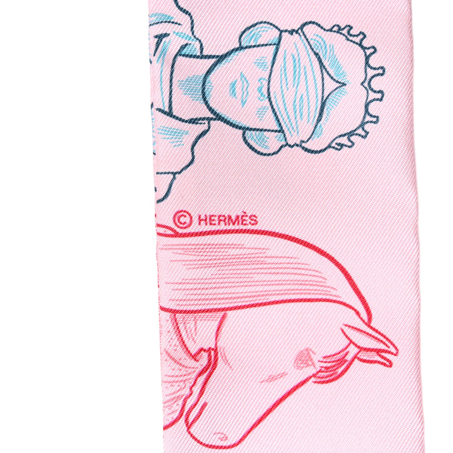 Hermes Silk Dress Code Twilly Rose Pale Bleu Rouge 4 of 4