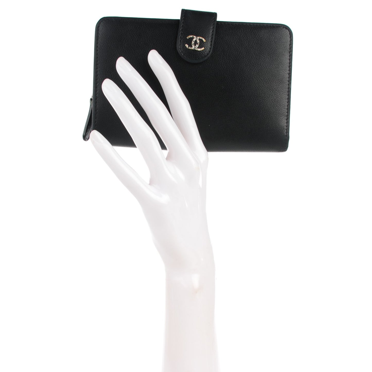 Caviar Sevruga L Zip Pocket Wallet Black