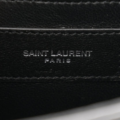 Saint Laurent Calfskin Crocodile Embossed Small Classic Monogram Kate Tassel Satchel Black 6 of 11