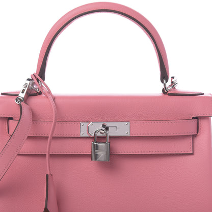 Hermes Evercolor Verso Kelly Retourne 28 Rose D'ete Terre Battue 10 of 42