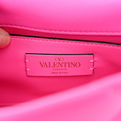 Valentino Garavani Nappa Lacquer Monochrome Small Roman Stud Shoulder Bag Pink PP 6 of 9