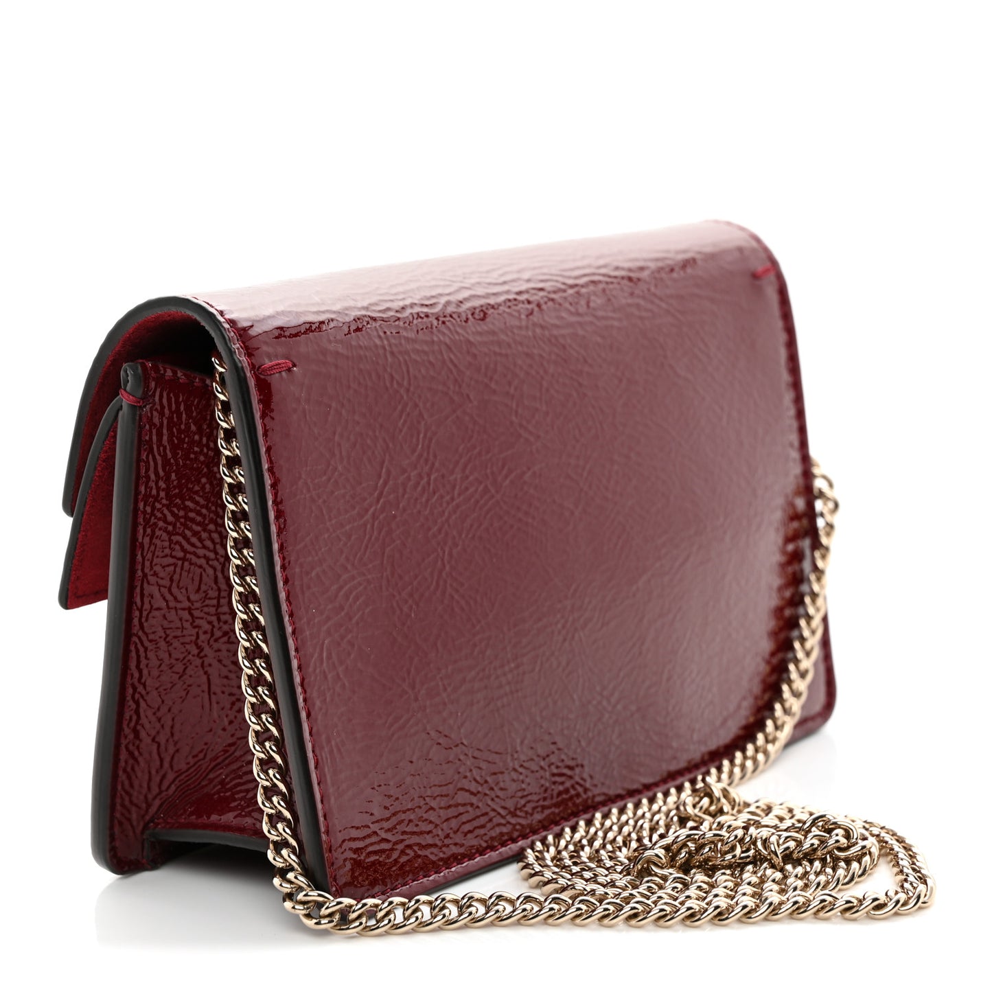 Crinkled Patent Mini Dionysus Shoulder Bag Rosso Ancora Red